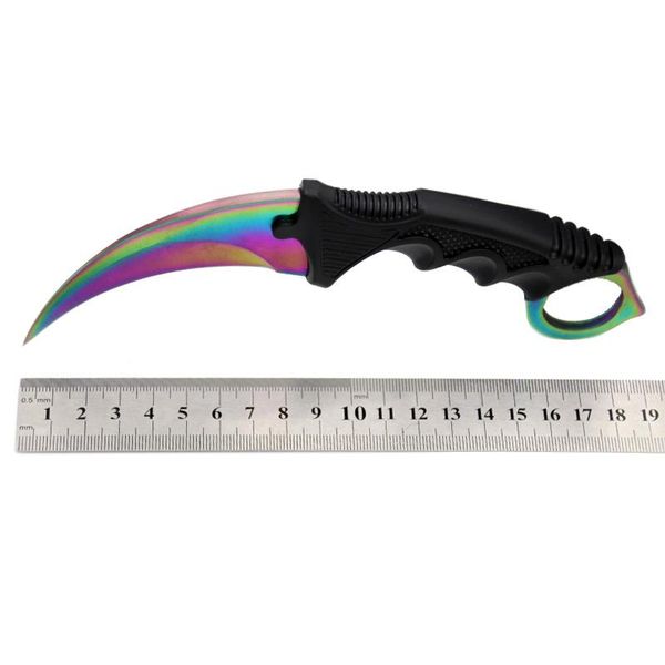 Coltello Karambit Counter Strike di vendita caldo con logo personalizzato con fodero Coltello da combattimento per sopravvivenza da caccia all'aperto Camping Counte