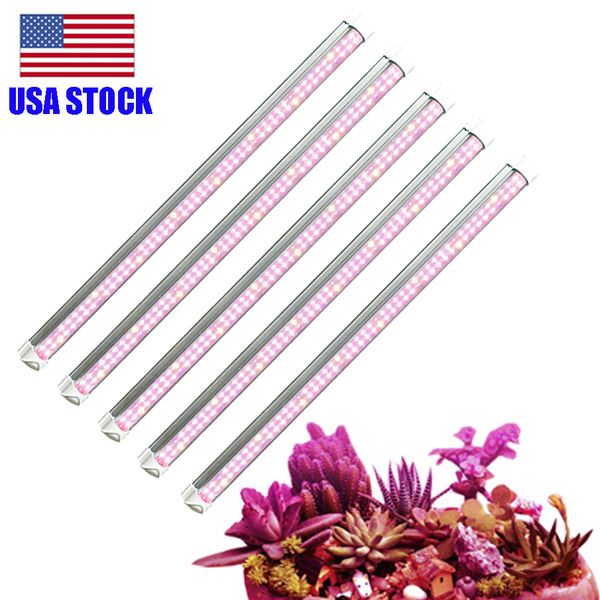 

white light full spectrum led grow light, 2-row v-shape t8 integrated growing lamp fixture for indoor plants pack of 5 stock in usa