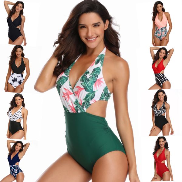 

13 styles summer women one-piece suit swimsuit v-neck with bra padded swimwear for beach wear clothings, White;black
