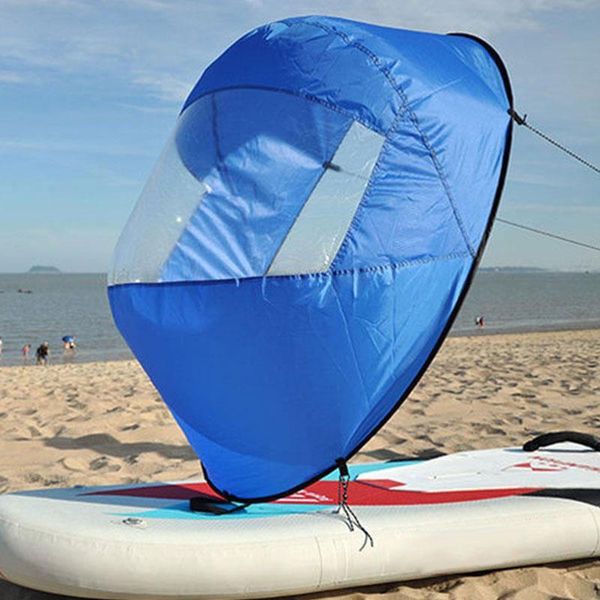 

42" kayak wind paddle sailing boat popup board sail rowing downwind boat caiaque with clear window sail accessories 4 colors