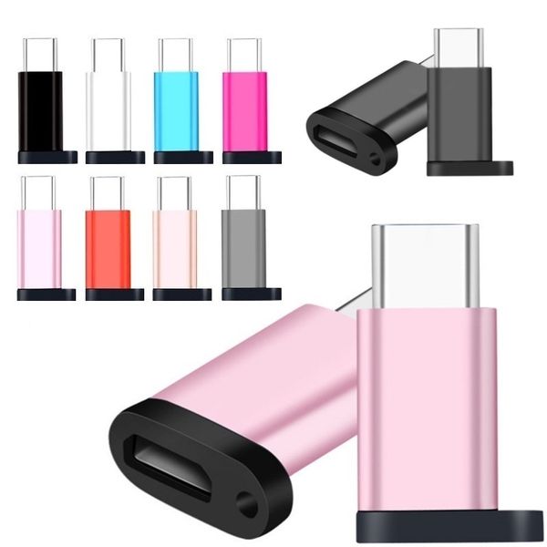 

type c colorful matal otg adapter micro female to type c usb c male adapter convert for samsung xiaomi letv android phone