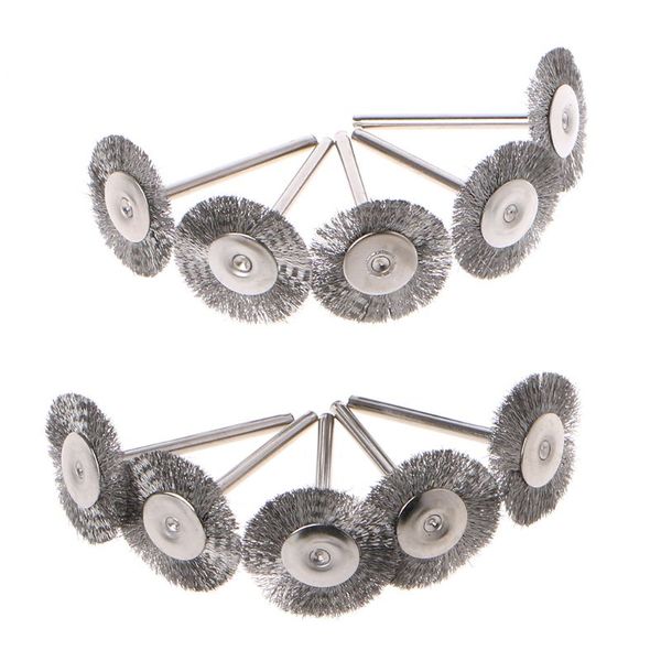 

10pcs 22mm platinum blade stainless steel wire wheel brush dremel rotary tool for mini drill dremel polishing accessories