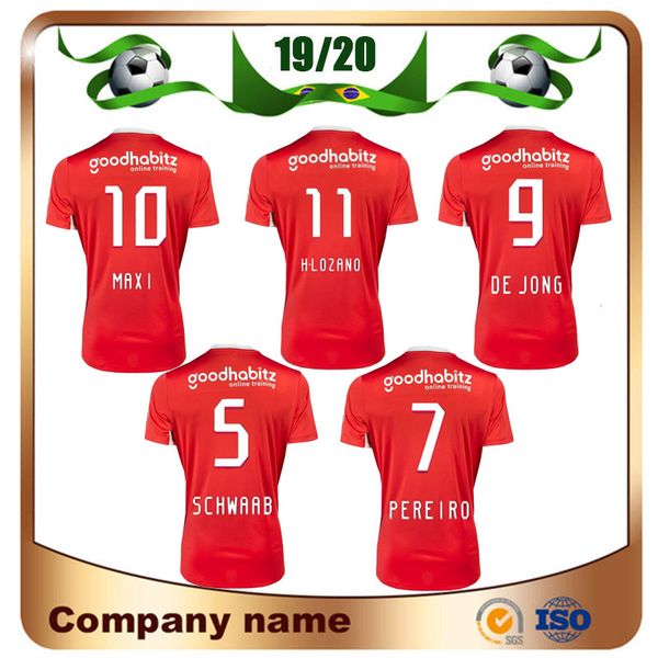 

19/20 Eindhoven #11 H.LOZANO Soccer Jerseys 2019 Home MAXI L.DE JONG Soccer Shirt BERGWI JN PEREIRO Football uniforms