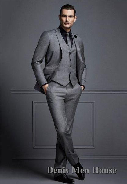 

new fashion handsome dark gray mens suit groom suit wedding suits for men slim fit groom tuxedos for man(jacket+vest+pant, White;black