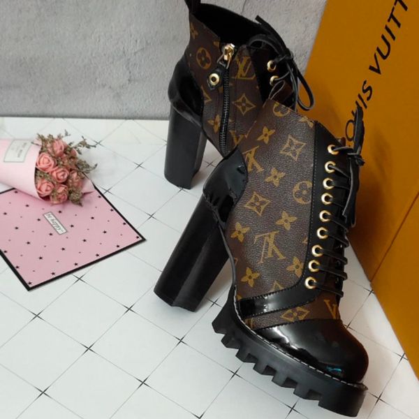 

2019g high-heel zip short boots genuine leather lace up womens short boots luxury designer printed stripes short boots eur 35-41