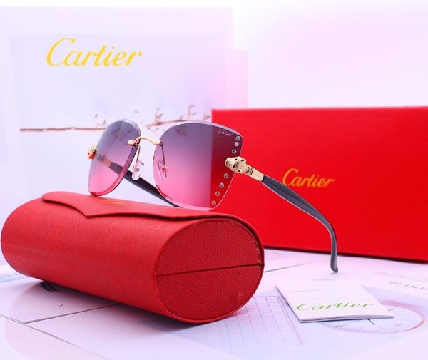 

women's fashion rimless sunglasses, fashion trends, 0005 men luxury designer brand 1g cartier sunglasses 1g&#13, Black