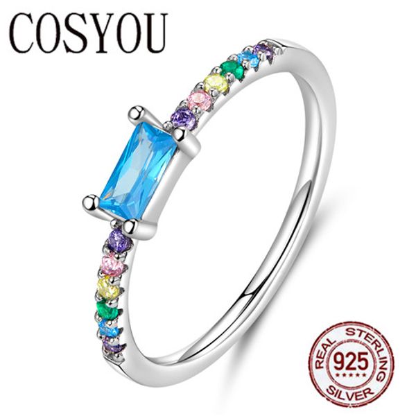 

cosyou 2019 statement finger rings cubic zirconia stone wedding engagement silver 925 jewelry bijoux scr590, Golden;silver
