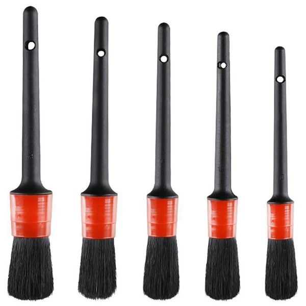 

detail brush (set of 5), auto detailing brush set perfect for car motorcycle automotive cleaning wheels, dashboard, interior