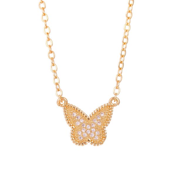 

jewelry, zircon butterfly necklace pendant custom necklace chain women, Golden;silver