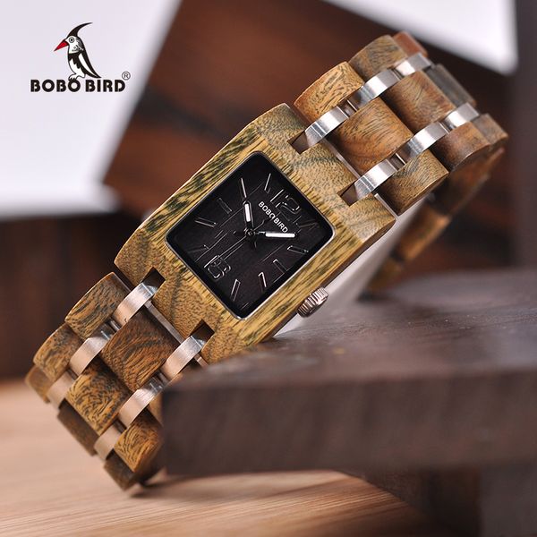 

relogio feminino bobo bird 25mm women watches wooden timepieces luxury brand girlfriend gifts in wood box drop shipping ly191213, Slivery;brown