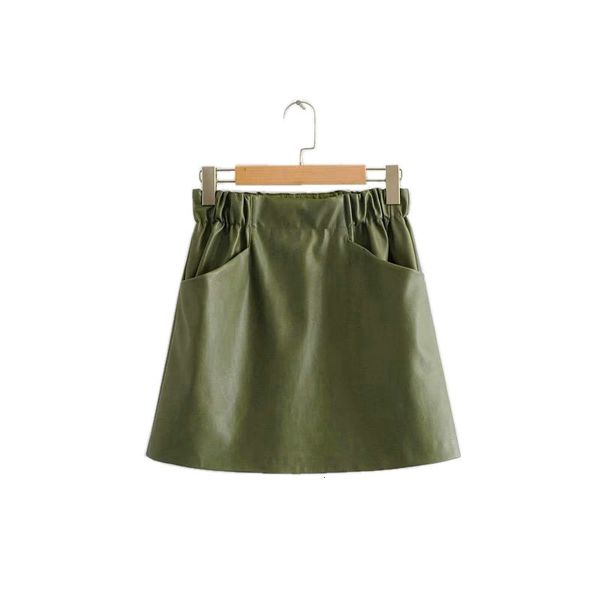 

pencil skirt women skirts women leather skirt pocket 2019 autumn green mini skirt ladies high waist korean style hy149, Black