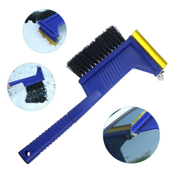 

multi-function car vehicle durable snow ice shovel snow and defrosting brush for winter with safety hammer car accessories