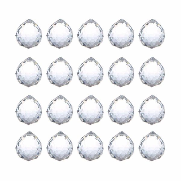 

30mm clear feng shui crystal ball prisms pendant suncatcher hanging faceted prism balls, pack of 20
