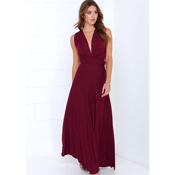 

fashion women multiway wrap convertible boho maxi club red dress bandage long dress party bridesmaids infinity robe longue, Black;gray