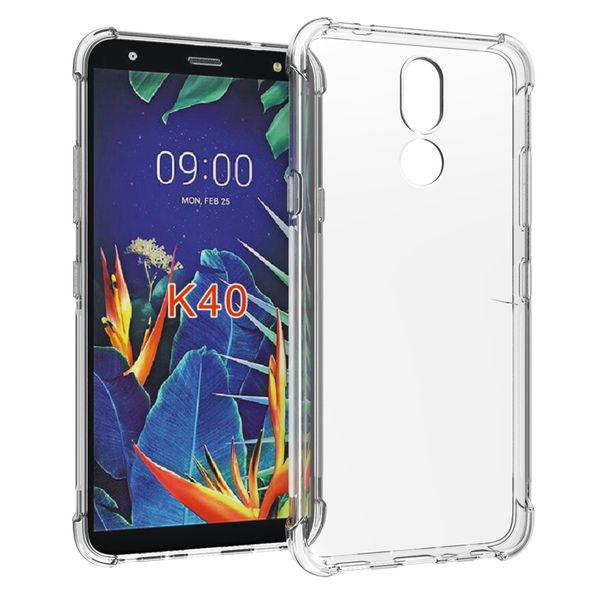 Custodia protettiva in TPU trasparente anti-slittamento per iPhone, iPhone, LG K40, LG X4 2019.