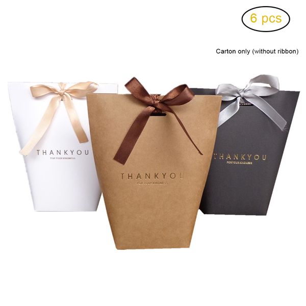 

6pccs kraft paper bags chocolates candy box small gift bags party wedding supplies wrapping ribbon kraft packing