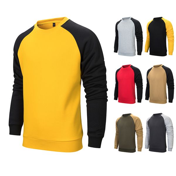 

colorblock plus velvet brand men casual hooded sweatshirt winter fleece pullover coat mens warm hoodies support diy printed 2020, Black