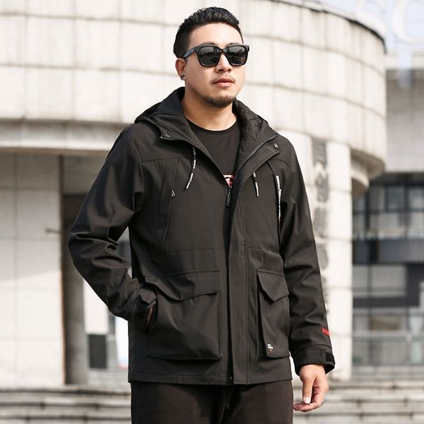 

new 2019 plus size 8xl 7xl 6xl men spring and autumn jackets and coatse jackets mens clothes tooling jacket, Black;brown