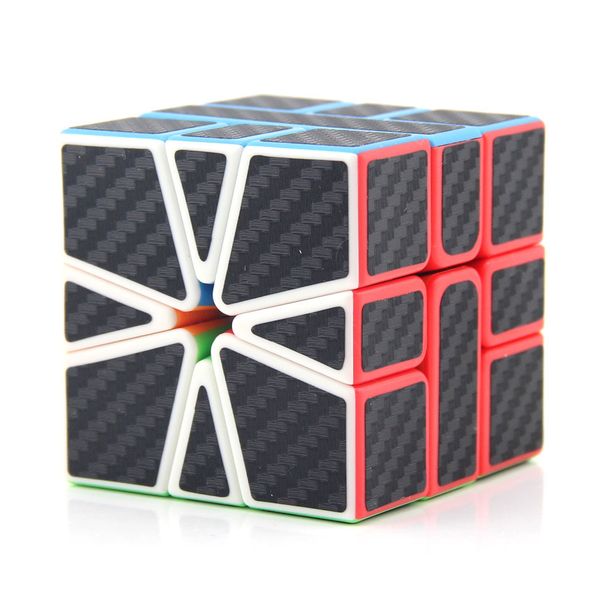 

magic mofangjiaoshi cube sq1 firber cubing square-1 classroom cube carbon toys for children magio cubo black sticker cube