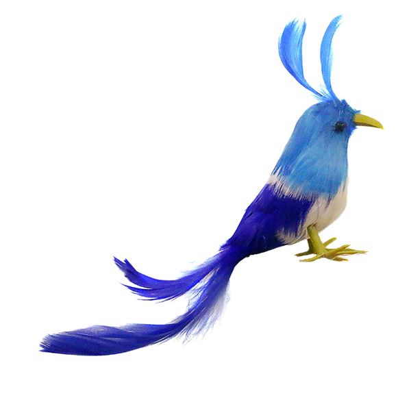 

realistic artificial feather animal mini bird garden figurine blue tail