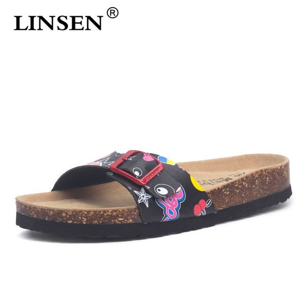 

2019 new men summer cork slippers various colors beach fashion flip-flops lovers slippers zapatillas deportivas mujer, Black