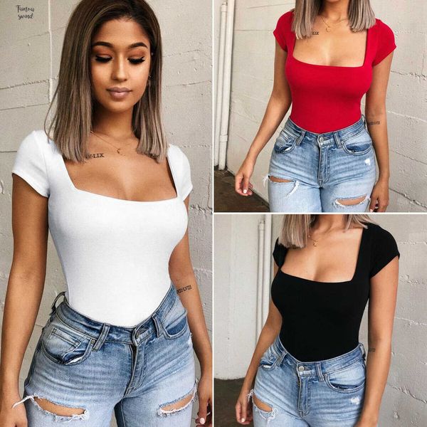 

женщина одежда твердые воротник bodysuit bodycon короткие комбинезон ромпер площади с коротким рукавом женщины топы drop доставка, Black;white