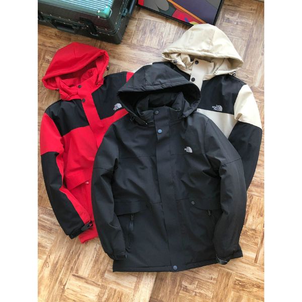 

2020 men outdoor down windproof suit letter printed face north down parkas mens thick avtive outerwear, Black