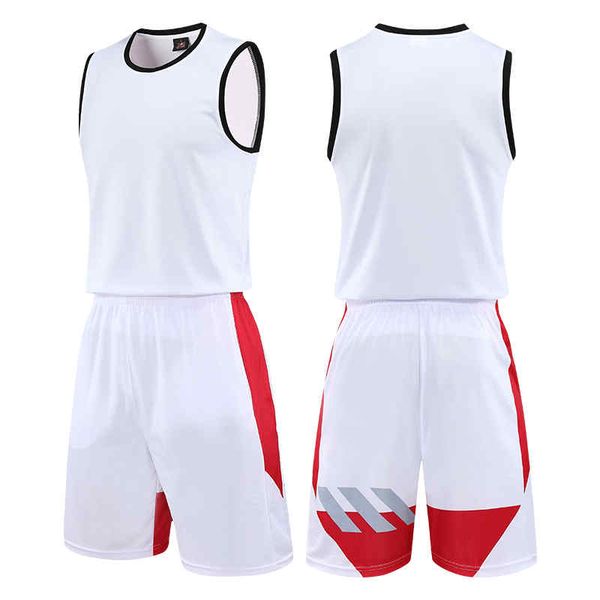 

2020 new custom basketball jersey mens embroidery logos 100% stitched basketball sets 126, Black;red