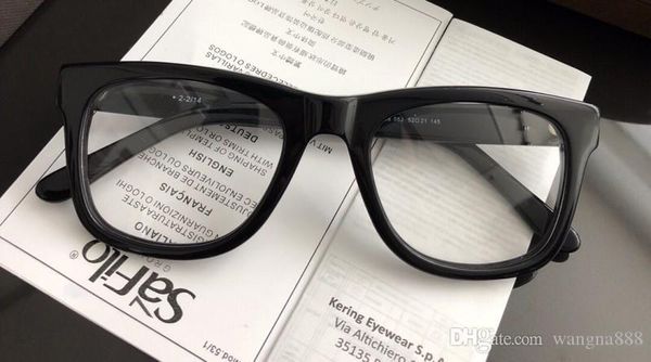 

luxury 0336 glasses square shape retro vintage men women designer with original package full frame glasses wayferer model with box, White;black