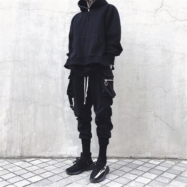 

dropshipping 2018 new cotton full length pant high street men sweatpants, Black