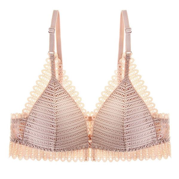 

lace front buckle without steel ring gather thin bra, Red;black