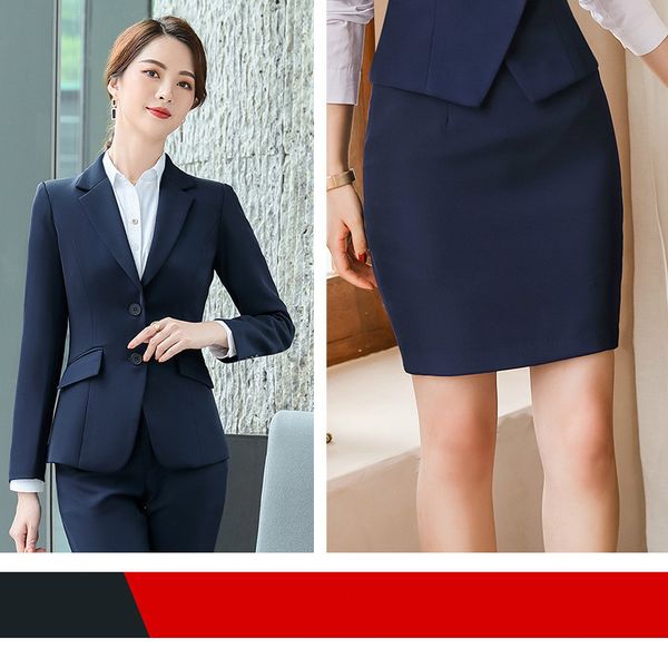 

women's suits simple temperament lapel single buckle professional wear fashion slim skirt two-piece autumn and winter new, White;black