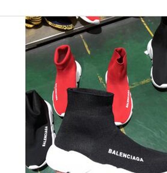 

Хороший красный черный скорость тренер Повседневная обувь мужчина женщина носок