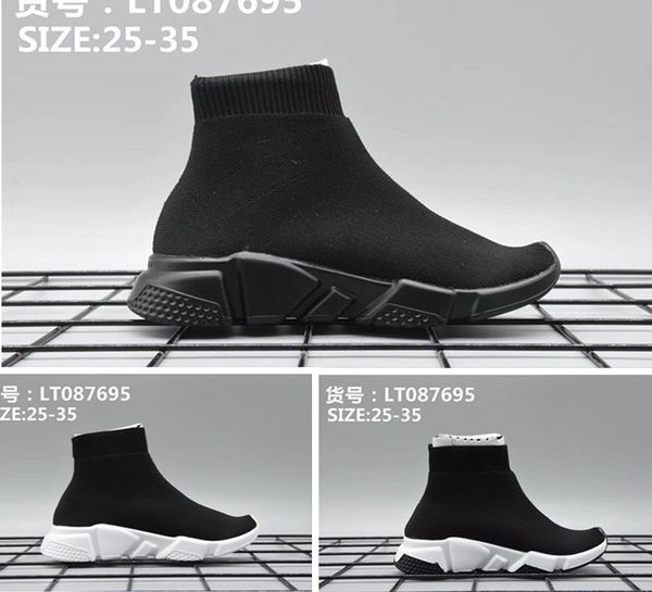 

kids socks shoes children athletic shoes casual flats speed trainer sneaker boy girl high-running shoes black white baby gift 25-35