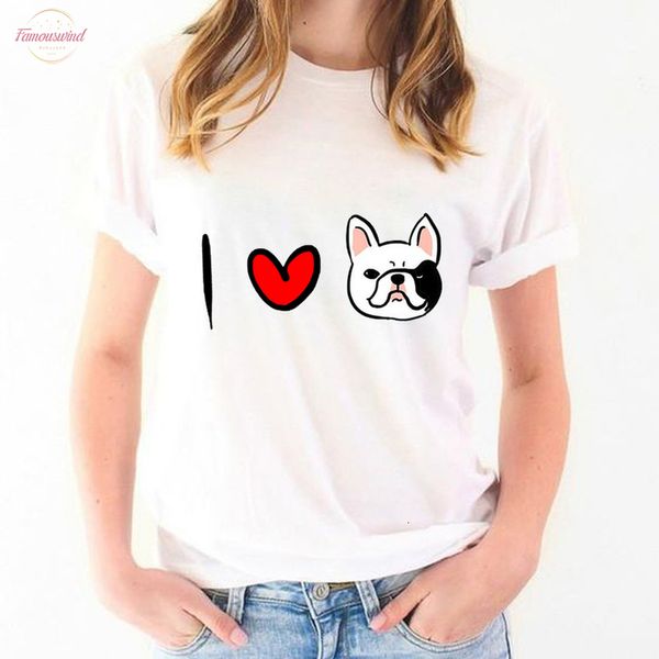 

women vogue french bulldog t shirt short sleeve tee shirt femme v neck fashion cotton amp;polyester funny t shirts women, White