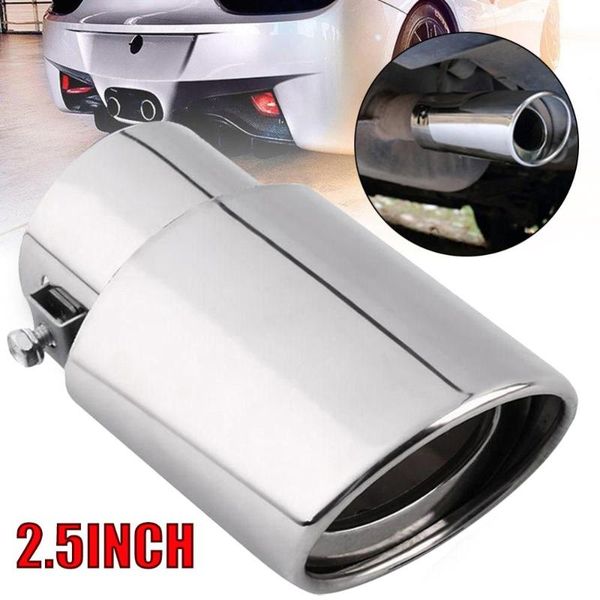 

car accessories chrome stainless steel rear round exhaust pipe tail muffler tip carro wholesale quick delivery csv
