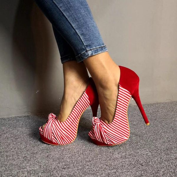 Женская платформа Olomm Platform Pumps Stiletto Высокие каблуки накачивает бабочку узел.