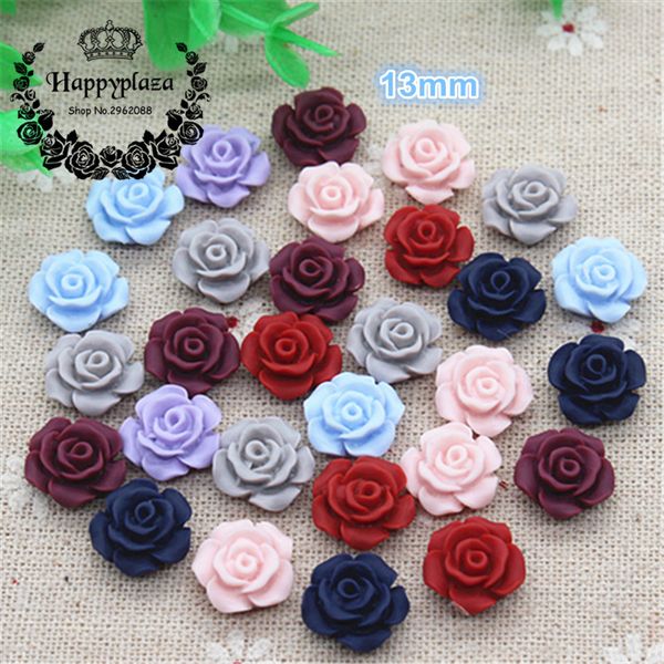 

50pcs mix colors cute antique color resin rose flowers flatback cabochon diy jewelry/craft scrapbooking,13mm