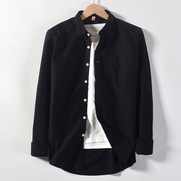 

новый плюс размер свободные повседневные 2020 горячий стиль в европе и америке чистый хлопок с длинным рукавом мужские дизайнерские рубашки, White;black