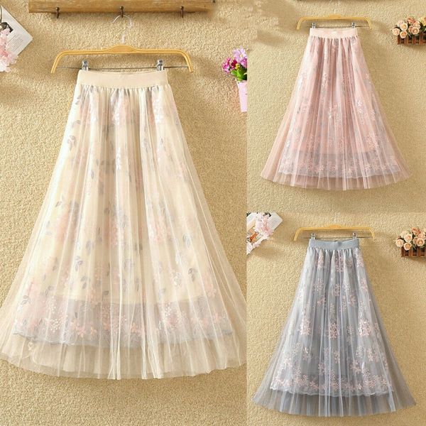 

2019 new style print women high waist stretch ankle length skirts flared pleated swing plain skirt, Black