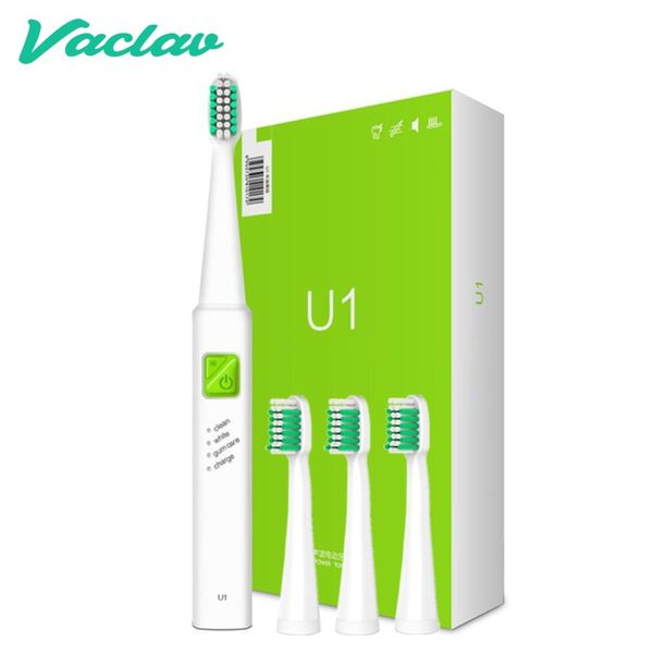 

vaclav electric toothbrush usb rechargeable electric toothbrush ultrasonic sonic tooth brush 4 brush head waterpfoof timer brush