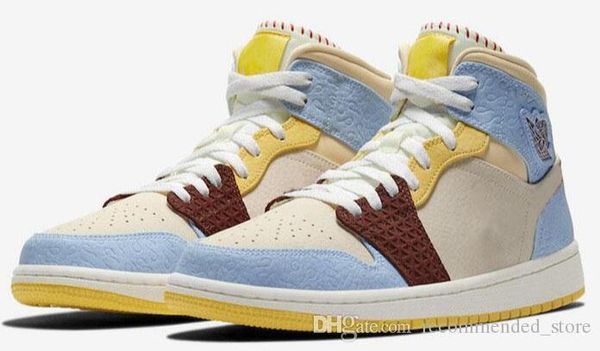 

2020 новый бесстрашный maison chateau rouge x 1 mid баскетбол обувь женщин людей 1s maison chateau синий желтый спортивный кроссовки с короб, Black