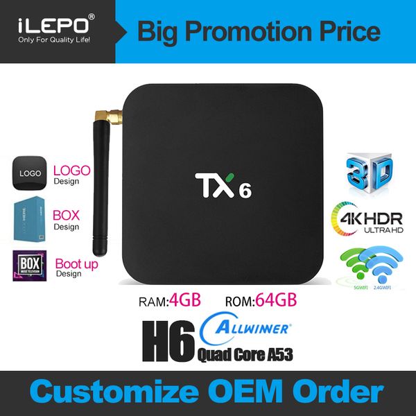 

Android 9.0 TV Box TX6 4GB 64GB Dual Wifi 2.4 / 5G Allwinner H6 Quad Core USD3. 0 BT5. 0 Google Player