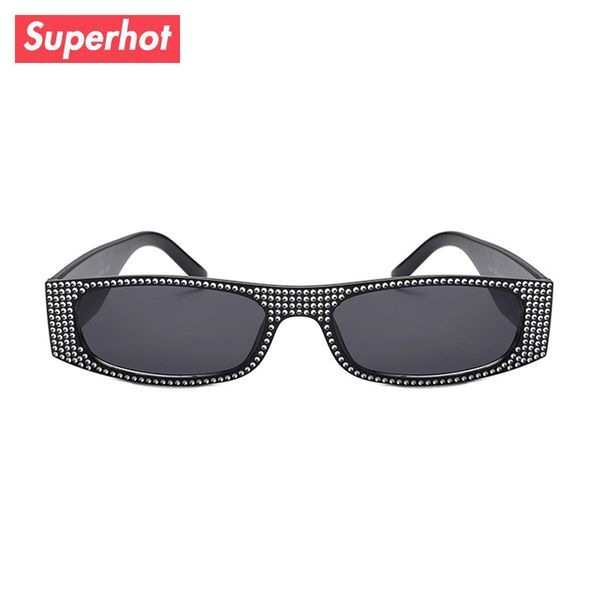

2018 rectangle sunglasses for women luxury designer bling sunglasses women fashion rhinestone brand eyewear, White;black