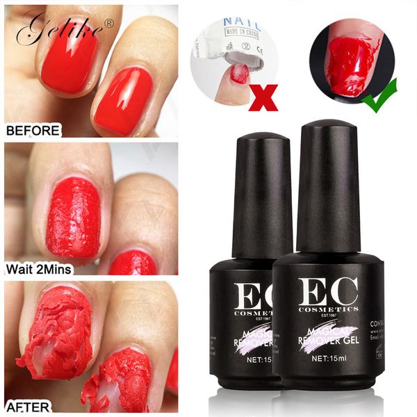 

gelike 15ml uv led gel nail polish burst magic remover liquid to remove the sticky layer gel nail degreaser cleaner varnish, Red;pink