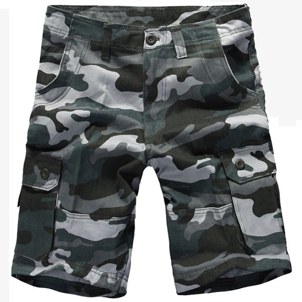 

spring summer tactical cargo shorts men multi-pockets camouflage army beach short men plus size 30-44, White;black
