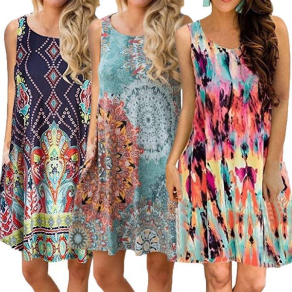 

2018 new summer women boho casual maxi evening party beach dress sundress one-piece uk, Black;gray