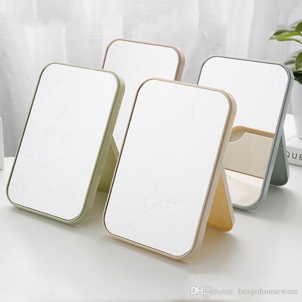 

single sided large makeup mirror hd make up mirror deskcolorful women travel folding portable square cosmetic princess mirror bc bh0790