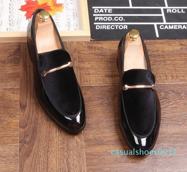 

2019 men streets trendsetter british pointed velvet shoes gentleman oxfords homecoming male wedding prom shoes zapatos hombre c11, Black