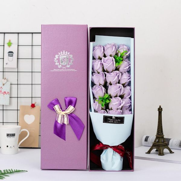 

18pcs ручной работы ароматические мыла цветок с подарочной коробке мыло роза букет на день рождения свадьба день святого валентина подарок ц